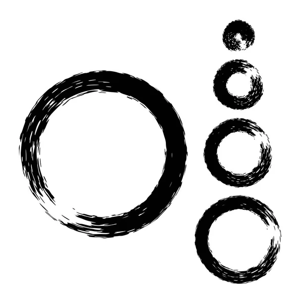 Set de perii rotunde negre — Vector de stoc