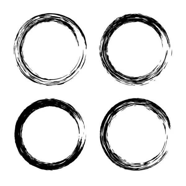 Набір круглих чорних пензлів — стоковий вектор