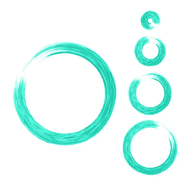 Set de brosses rondes pour aigue-marine — Image vectorielle