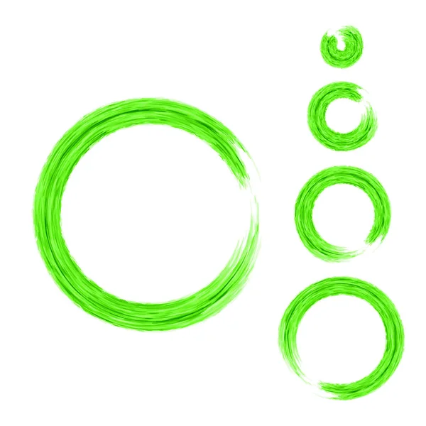 Conjunto de cepillos redondos verdes — Vector de stock