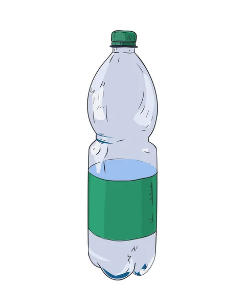 Szkic kolor butelki plastikowe — Wektor stockowy