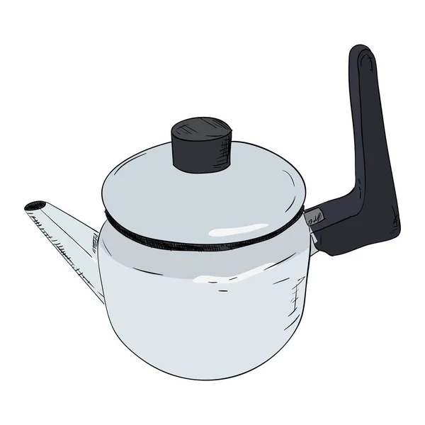 Renk eskiz Kettle — Stok Vektör