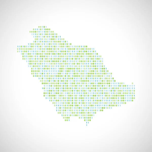 Binary digital map of Saudi Arabia — Stock Vector