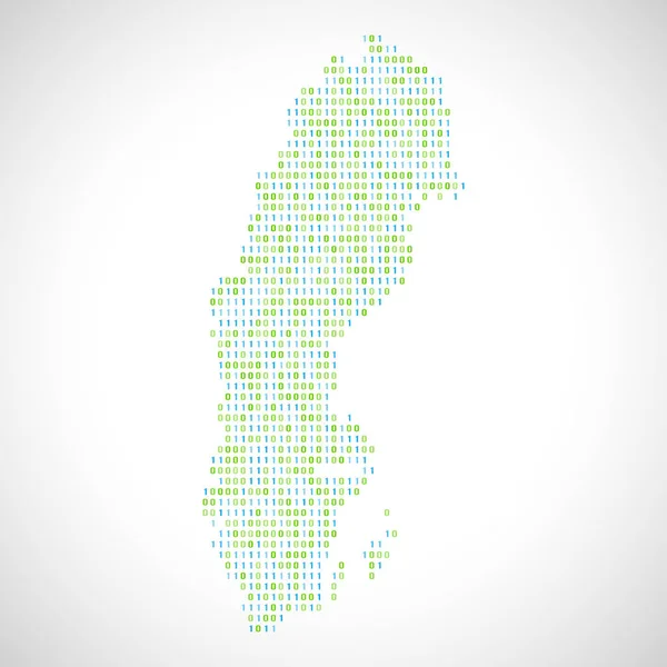 Peta digital biner Swedia - Stok Vektor