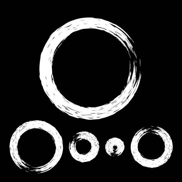 Set of Grunge Circle with White Brush. — Stock Vector