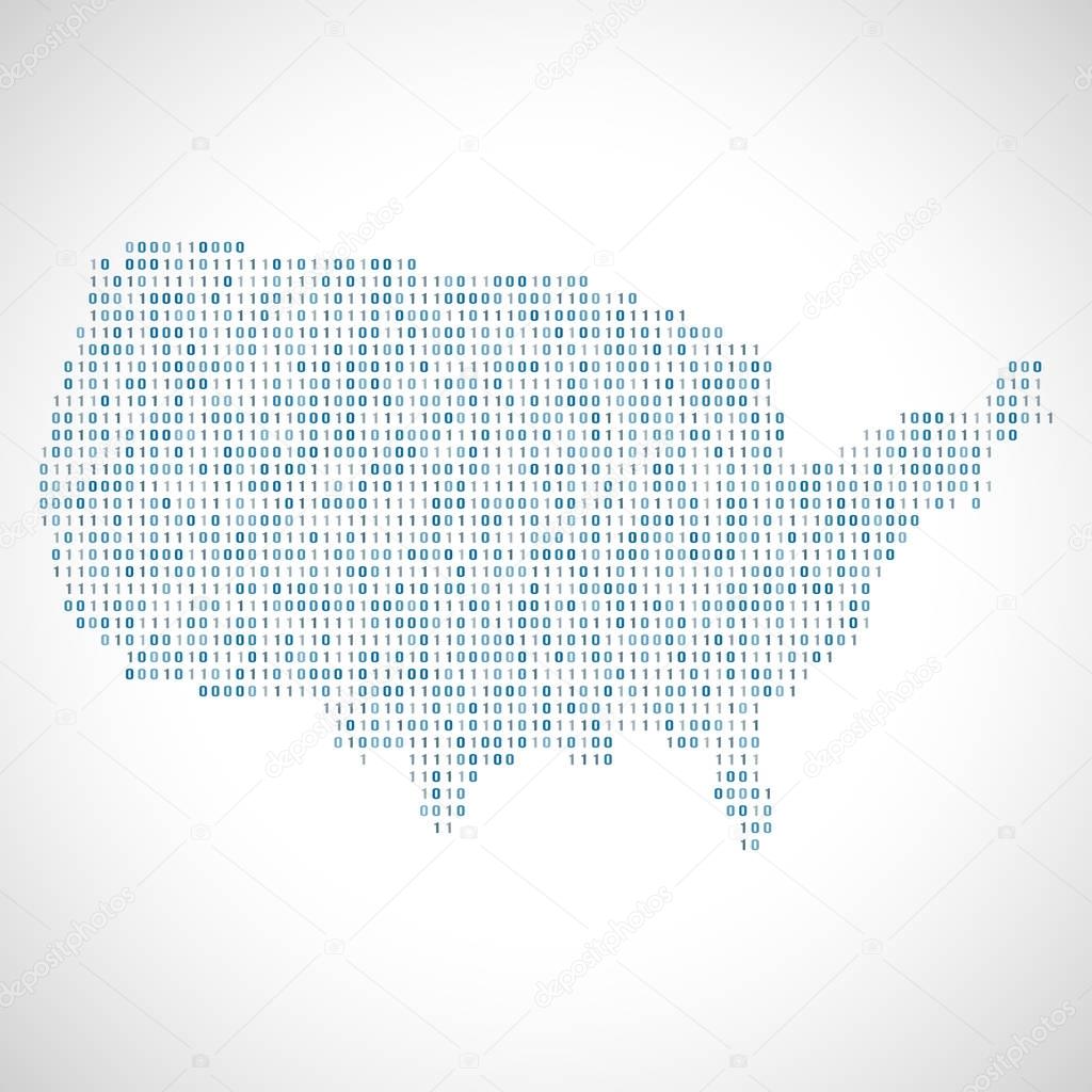 Binary digital map of USA