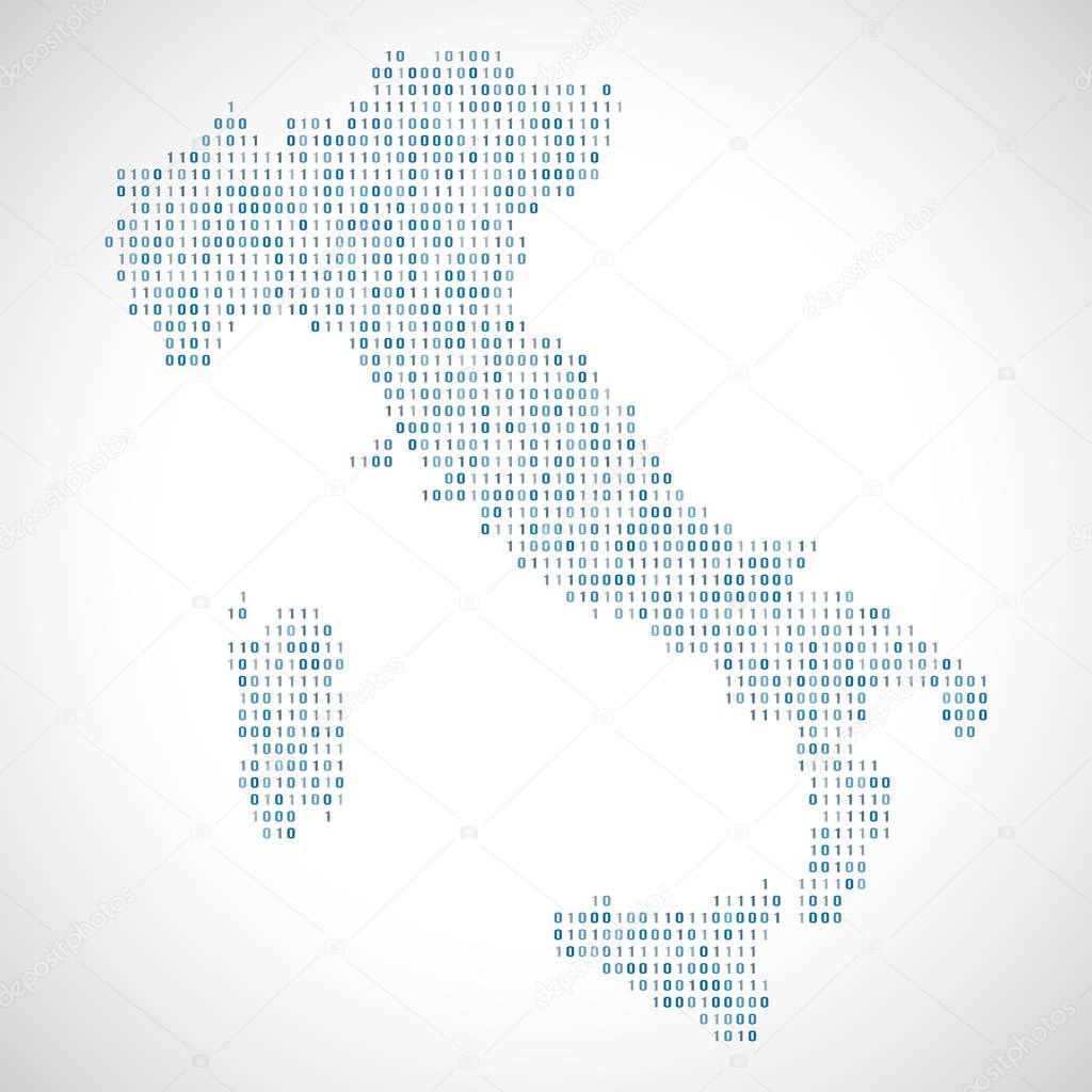 Binary digital map of Italy