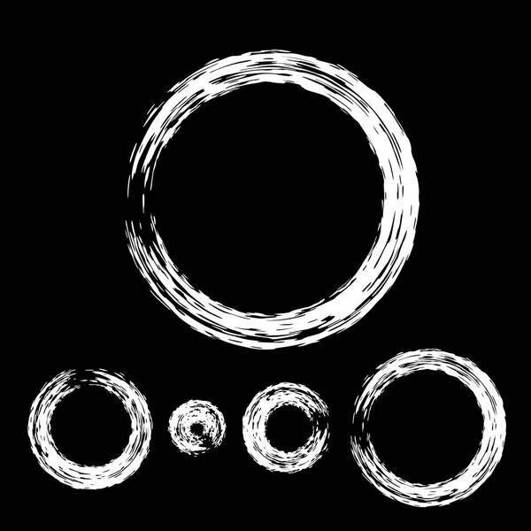 Verzameling van Grunge cirkel met witte borstel. — Stockvector