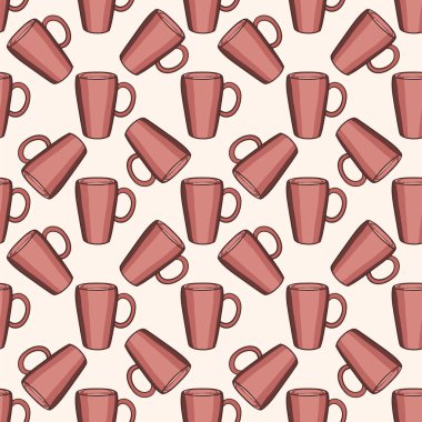 Kırmızı cups ile bej desen