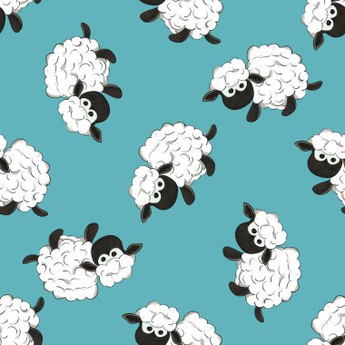 koyun ile renkli desen