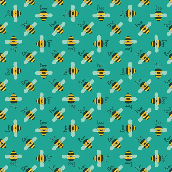 Motif coloré avec des abeilles — Image vectorielle