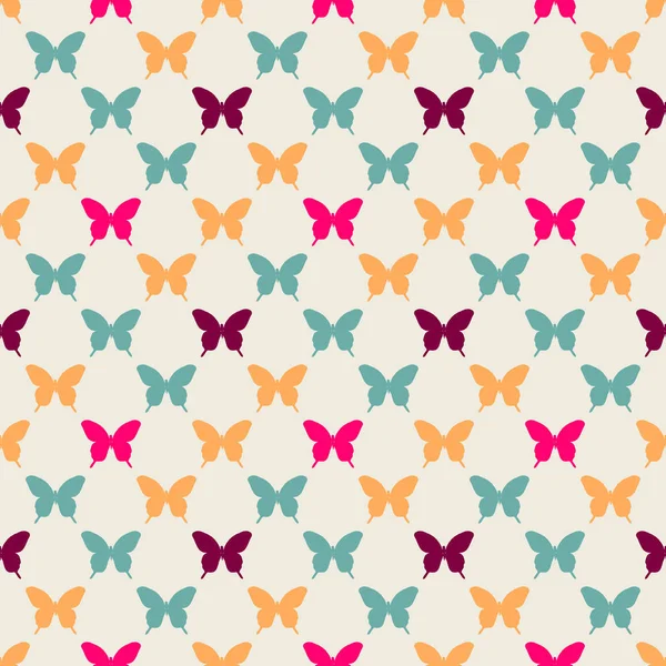 Vzorek s barevnými motýly — Stockový vektor