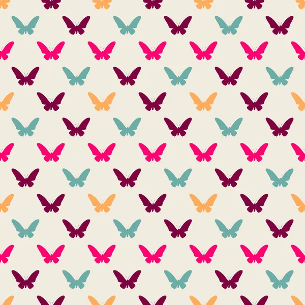 Mönster med färgglada fjärilar — Stock vektor