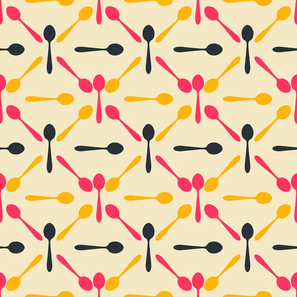 Patrón amarillo con cucharas — Archivo Imágenes Vectoriales