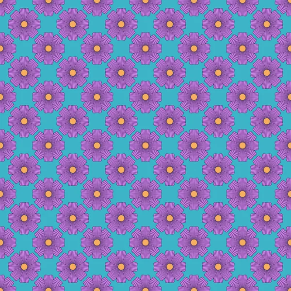 紫色の花とパターン — ストックベクタ