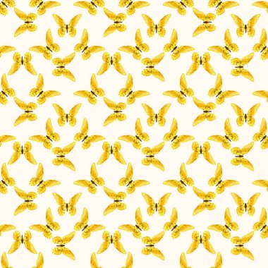 desen sarı kelebekler ile