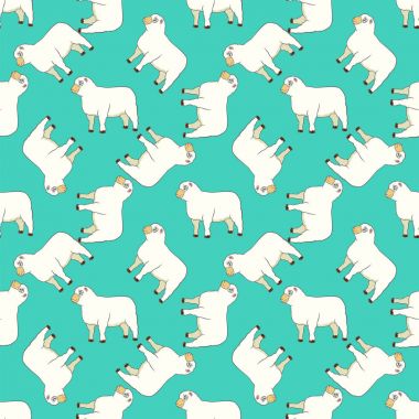 koyun ile renkli desen