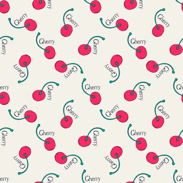 Motif coloré avec des cerises — Image vectorielle