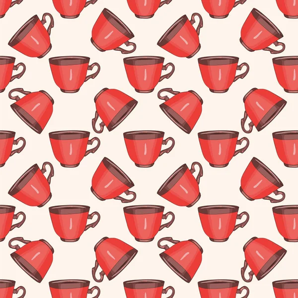 Pattern with red cups — Stock Vector