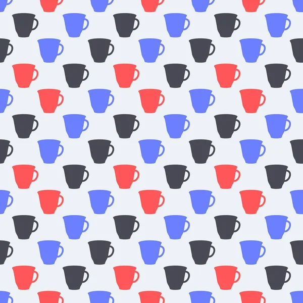 Witte patroon met cups — Stockvector