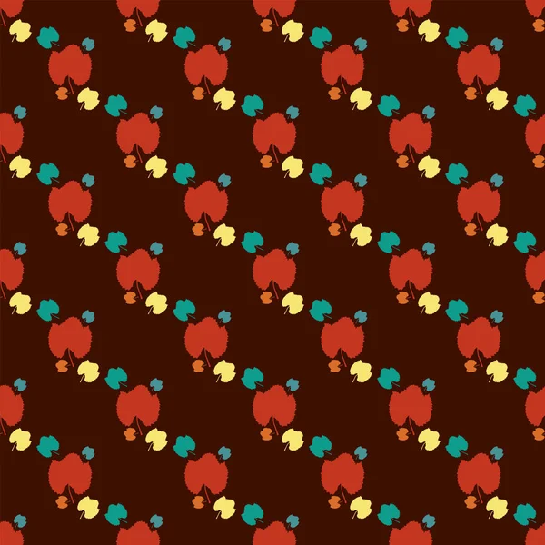Motif coloré avec des feuilles — Image vectorielle