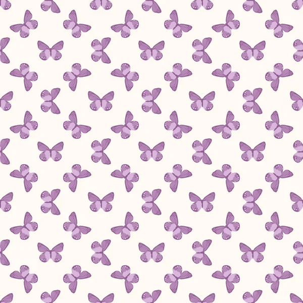 Mönster med lila fjärilar — Stock vektor