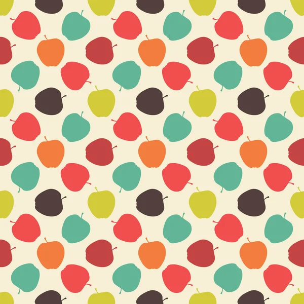Pommes motif coloré sans couture — Image vectorielle