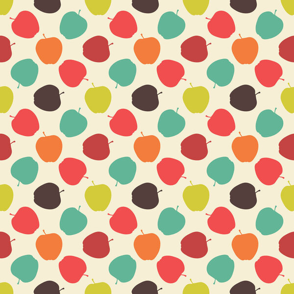 apples seamless colorful pattern 