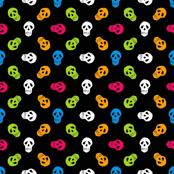 Patrón de Halloween colorido sin costuras — Vector de stock