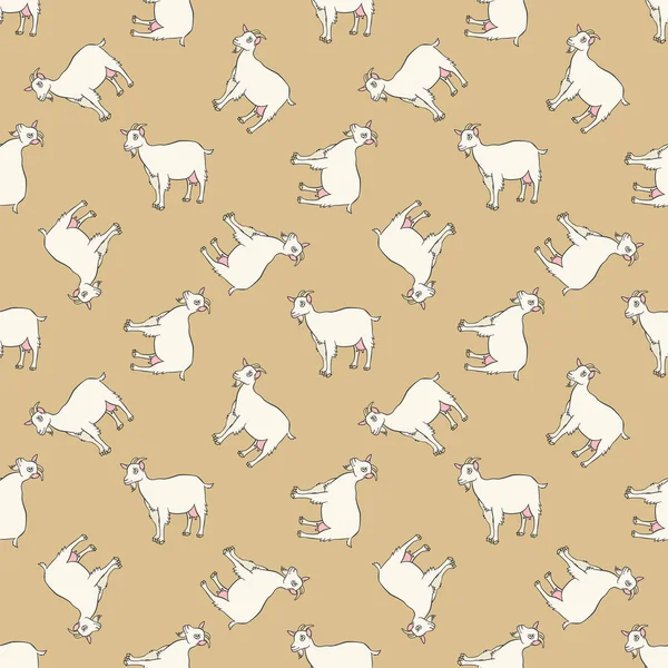 Goats seamless  pattern — Stock Vector