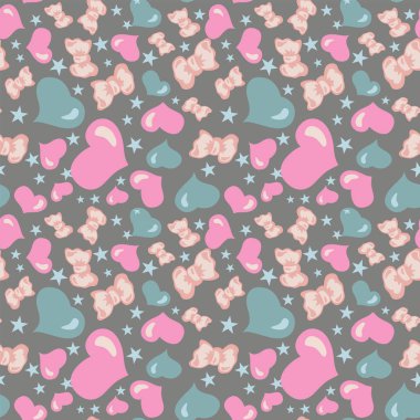 ok ve kalpleri renkli desen