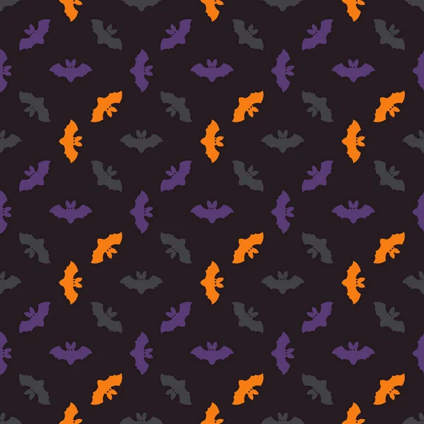Modello colorato Halloween con pipistrelli — Vettoriale Stock