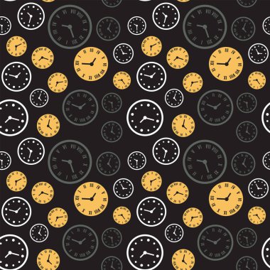 Dikişsiz renkli desen. Vektör arka plan saatleri ile. Scrapbooking için desenli kağıt duvar kağıdı