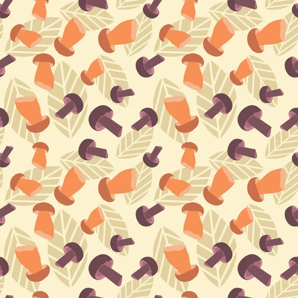 シームレスなカラフルなパターン 茸のベクトルの背景 スクラップブッ キングの模様付きの壁紙 — ストックベクタ