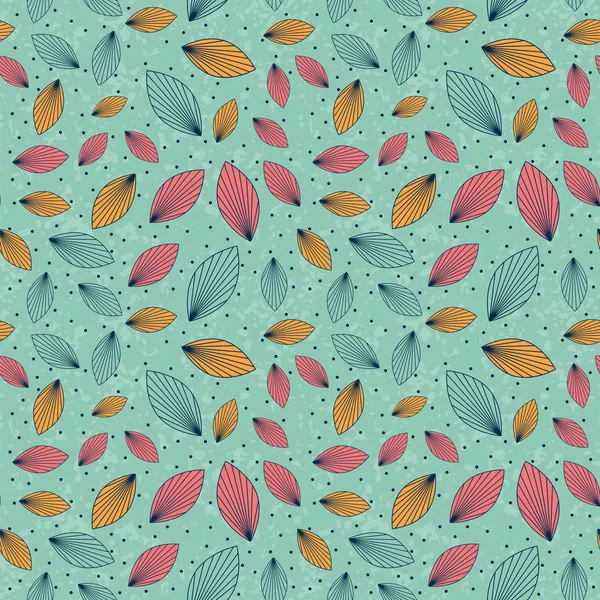 Naadloze Kleurrijke Bloemmotief Vector Achtergrond Met Abstracte Bladeren Gedessineerde Papier — Stockvector