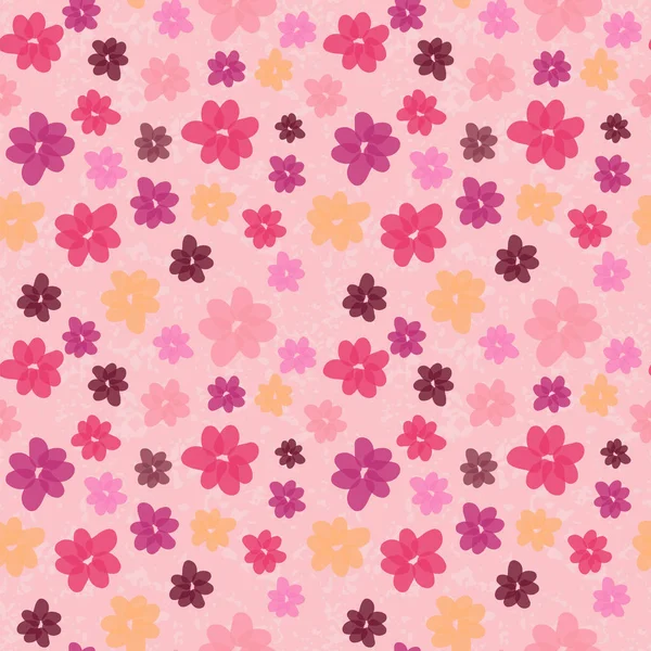 无缝多彩花卉图案 带有抽象花朵的矢量背景 图案纸墙纸 — 图库矢量图片
