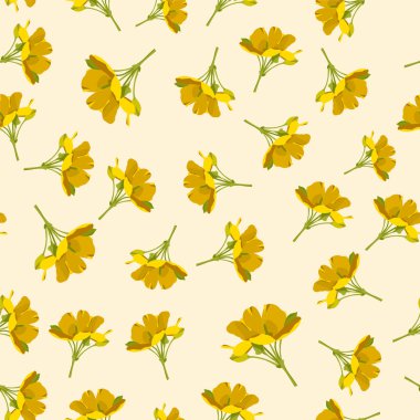 sorunsuz sevimli sarı çiçek desenli, vektör, illüstrasyon 