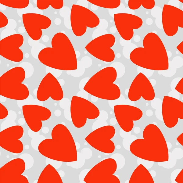 Patrón Forma Corazones Rojos Lindo Sin Costuras Vector Ilustración — Vector de stock