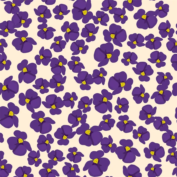Motif Floral Violet Mignon Sans Couture Vecteur Illustration — Image vectorielle