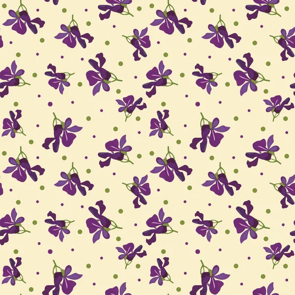 シームレスなかわいい紫花柄 ベクトル イラスト ストックベクター
