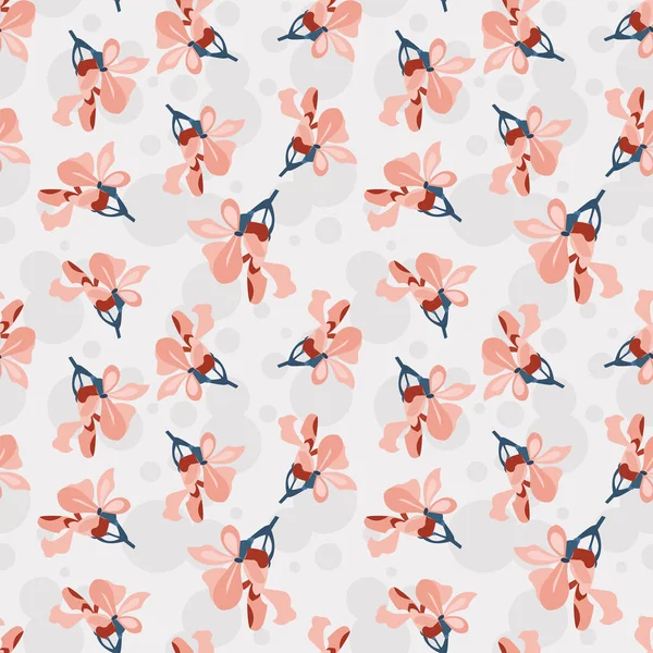 Seamless Cute Red Floral Pattern Vector Illustration Royalty Free Stock Illustrations