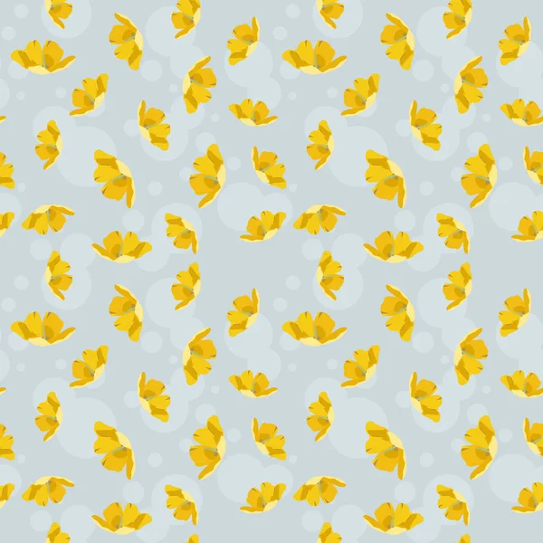 Seamless Cute Yellow Floral Pattern Vector Illustration Vector Graphics