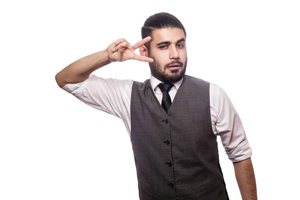 Hombre de negocios guapo sobre fondo blanco . — Foto de Stock