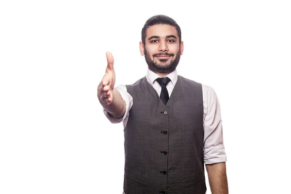 Hombre de negocios guapo sobre fondo blanco . — Foto de Stock