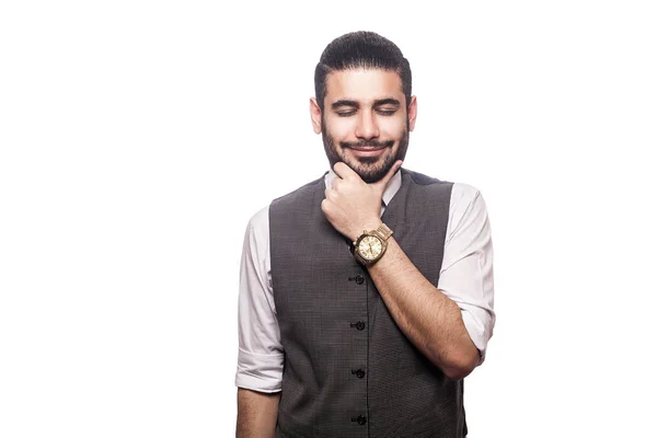 Hombre de negocios guapo sobre fondo blanco . — Foto de Stock