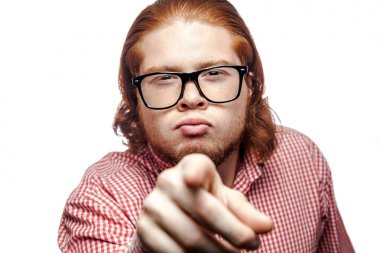 Emotional redhead businessman clipart