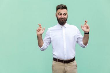 Çok kurnaz işadamı parmak için iyi şanslar, dilek umut kapısı sinsice ararken, gerçeğe dönüşecek. Kapalı, stüdyo vurdu