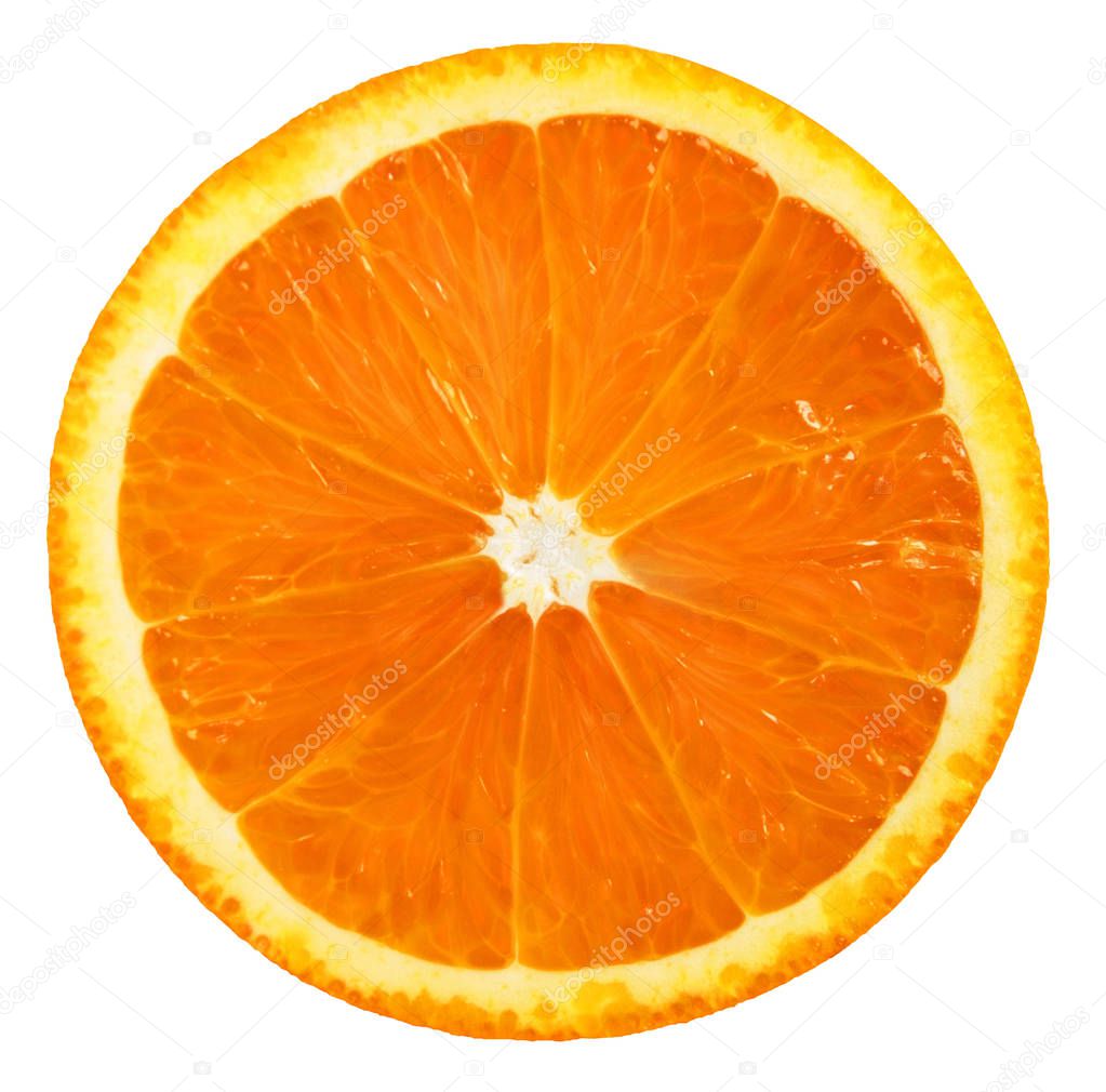 Orange fruit. Orange slice isolated on white background