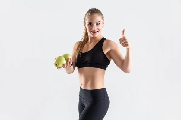 Woman holding apples — Stock Photo, Image