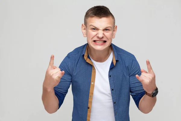 Young guy showing emotions — Stock Photo, Image